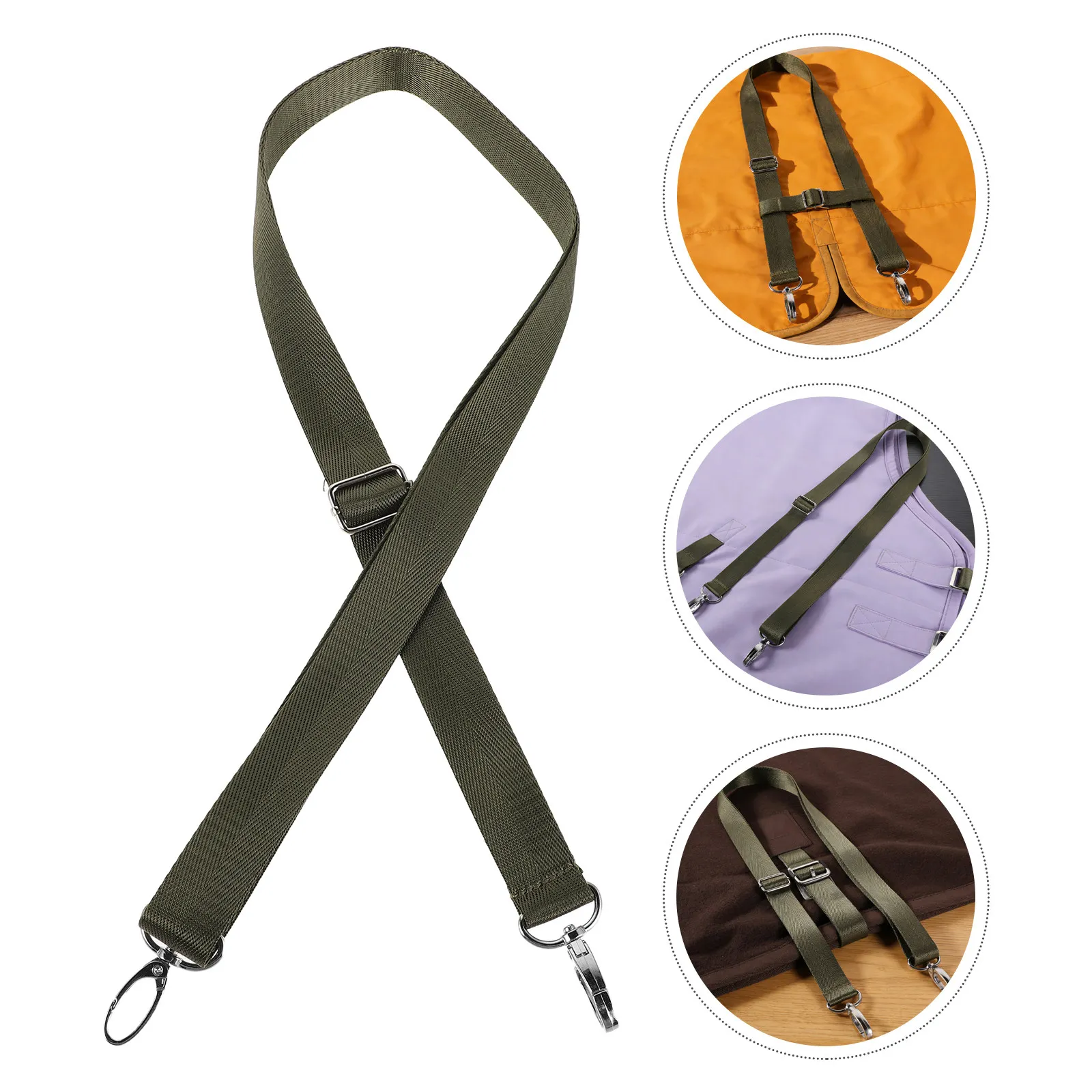 

2pcs Adjustable Horse Blanket Leg Straps Replacement Nylon Straps with Swivel Snap for Stable Use and Secure Rug Fitting