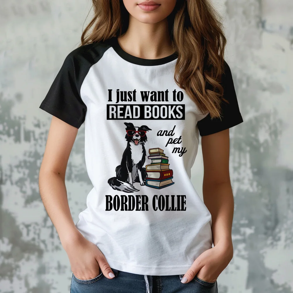 

Border Collie t-shirts women designer anime comic Tee female 2000s y2k anime clothing