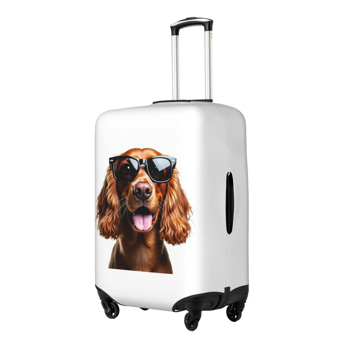 

Funny Cool Cocker Spaniel Wearing Sunglasses Suitcase Cover Protection Elastic Travel Luggage Protector Covers for 18-32 Inch