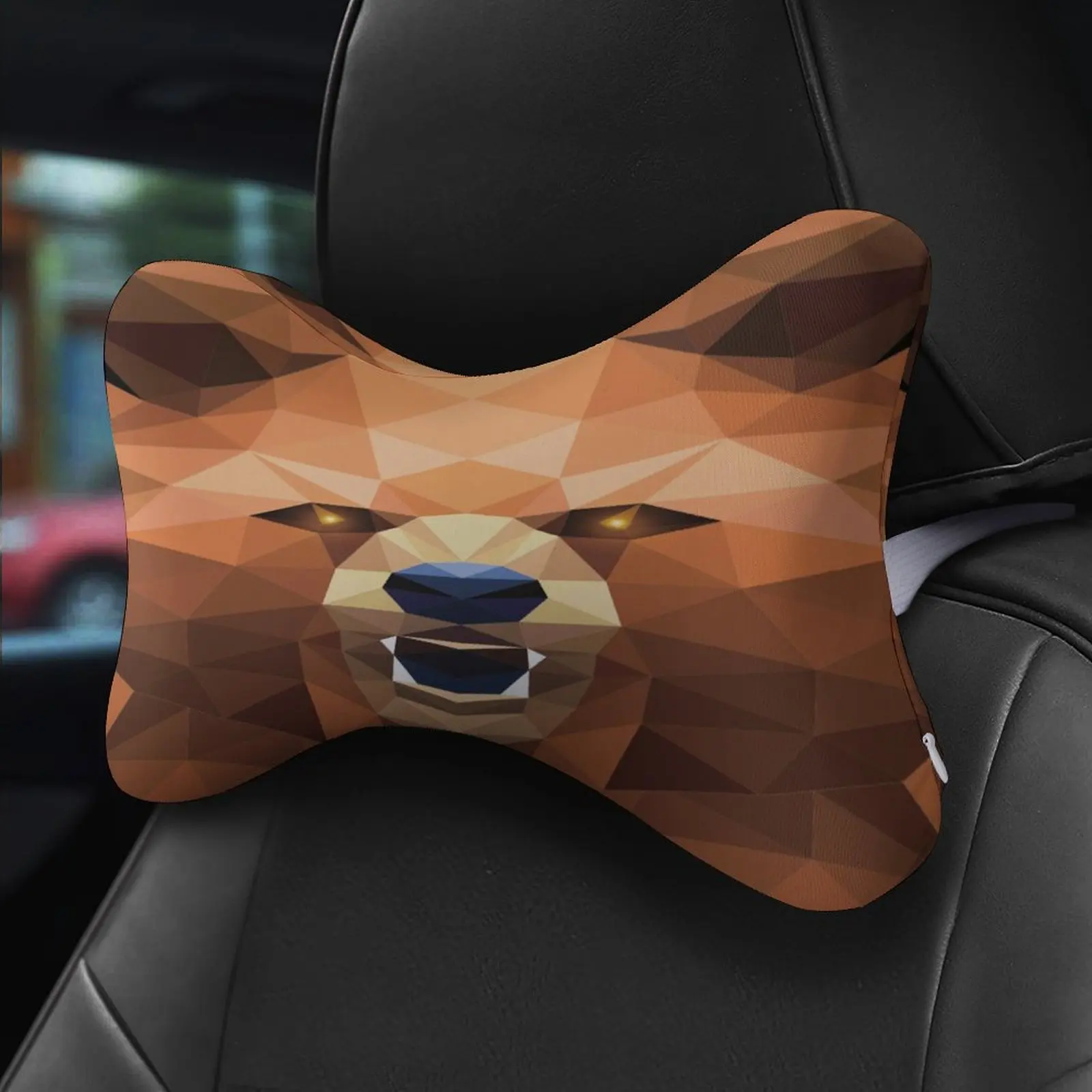 

Bear Decor Accessories Car Neck Pillow Seat Headrest Pillows Memory Foam Protector Travel Cute Gifts Rest Relax for Gaming Chair