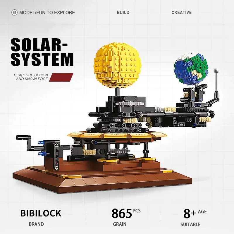 865PCS Technical Solar System Sun and Earth Revolution Building Blocks Creative Science Experiment Moc Bricks Educational Toys