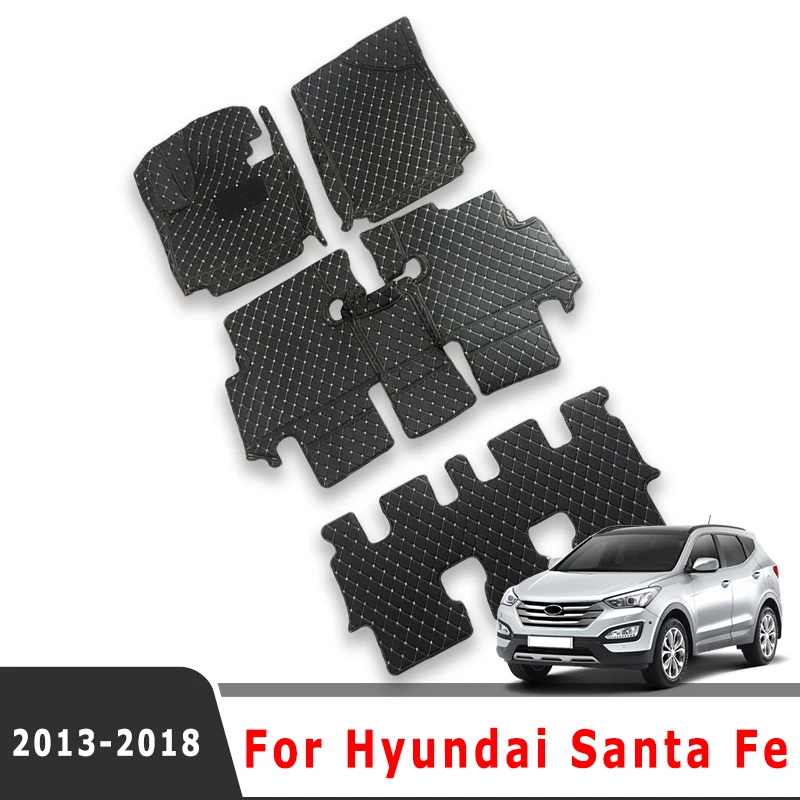 

Car Floor Mats For Hyundai Santa Fe 2018 2017 2016 2015 2014 2013 (7 Seater) Auto Interior Accessories Custom Carpets Rugs Cover