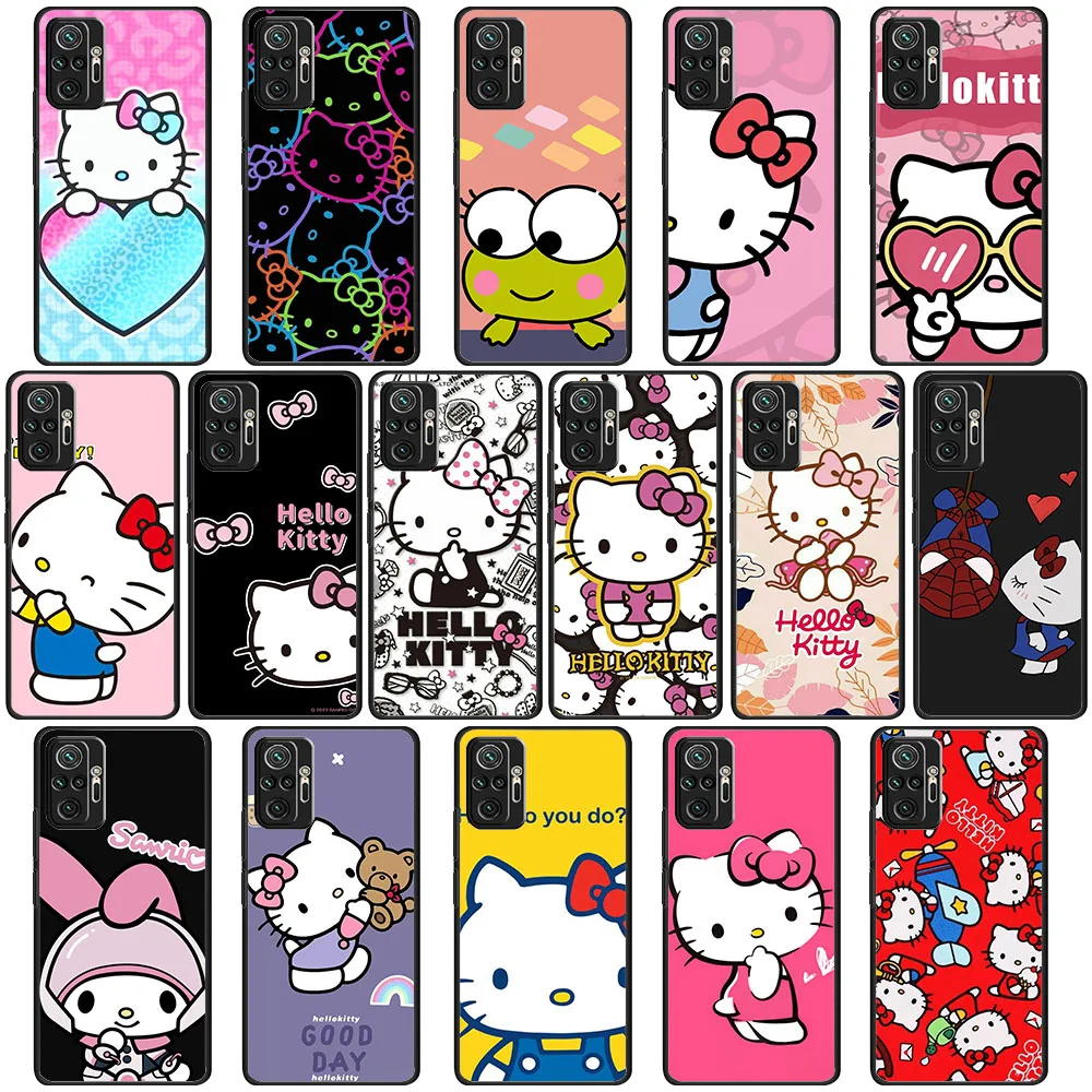 KX-12 Hello Kitty Silicone Case For Xiaomi Redmi Note 6 7 8 9 9S 9T 8T 10 Pro Max