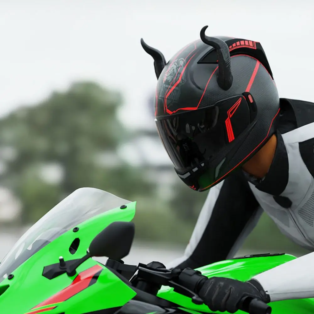 2 قطعة خوذة دراجة نارية قرون دراجة نارية خوذة الديكور قرون الشيطان Motobike الكهربائية التصميم خوذة الديكور