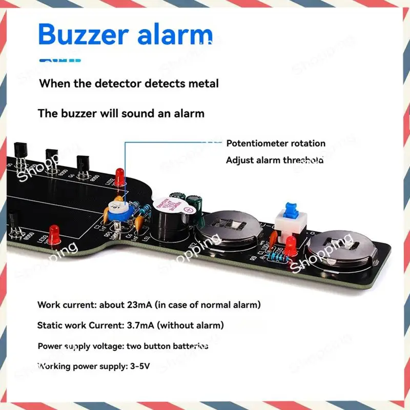 M20K DIY Metal Detector Electronic DIY Kit Simple Metal Locator Loose Parts Set Circuit Board Making Soldering Practice Kit