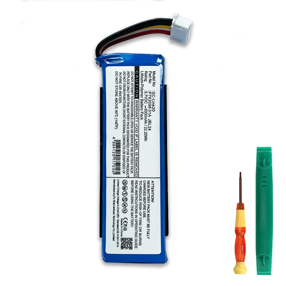 Original p763098 01a bateria de substituição para jbl ligação 20 sem fio bluetooth alto-falante baterias