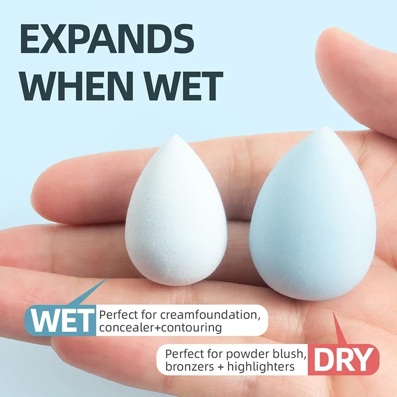 12pçs sopros de maquiagem com caixa de armazenamento, conjunto de esponjas de mistura de maquiagem multicoloridas para creme facial e corretivo em pó, ferramentas de maquiagem