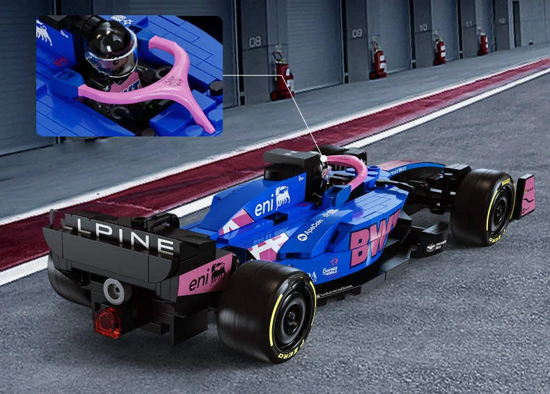 Renn-Champion Baustein-Auto im Maßstab 1:24 BWT Alpines A525 Fahrzeug-Baustein-Modell-Sets Konstruktionsspielzeug für Kinder Geschenke – Detail 5