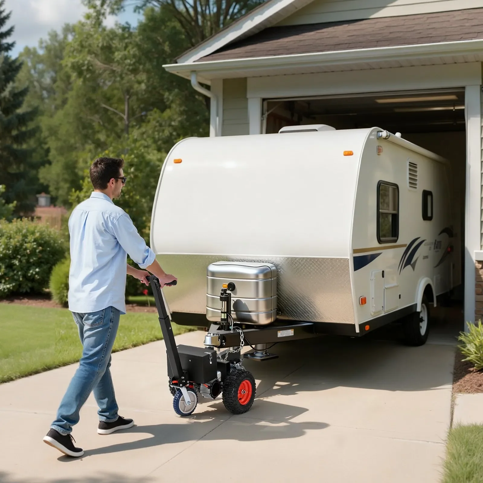 Electric Trailer Dolly, 3600 lbs Motorized Trailer Mover, 500W Brushless Power Mover, for RV Boat Camper Utility Trailer, 24V
