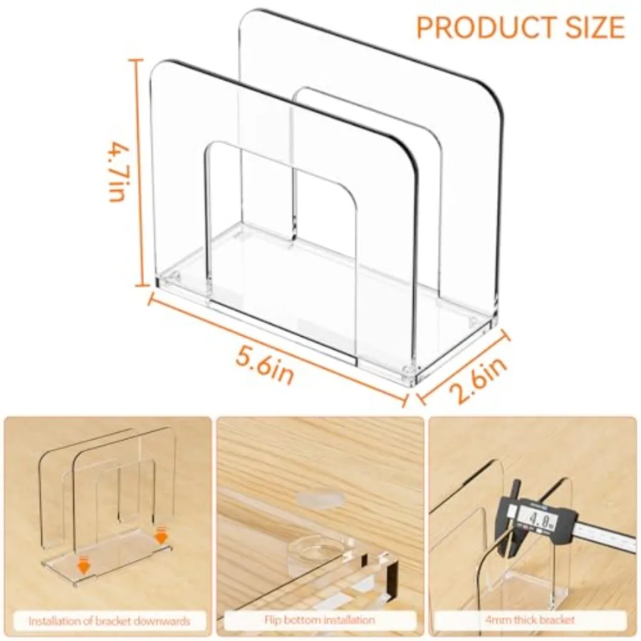 حامل مناديل أكريليك شفاف لمطبخ بار الطاولة أو حامل مناديل الكوكتيل المربع العمودي مقاس 5 × 5 و 8 ×