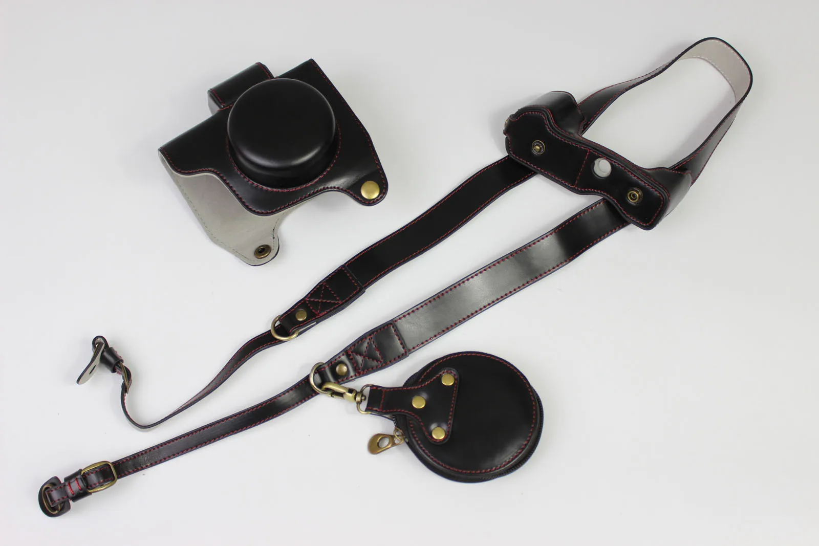 HQ レザーカメラケースバッググリップストラップオリンパス OM-D E-M10