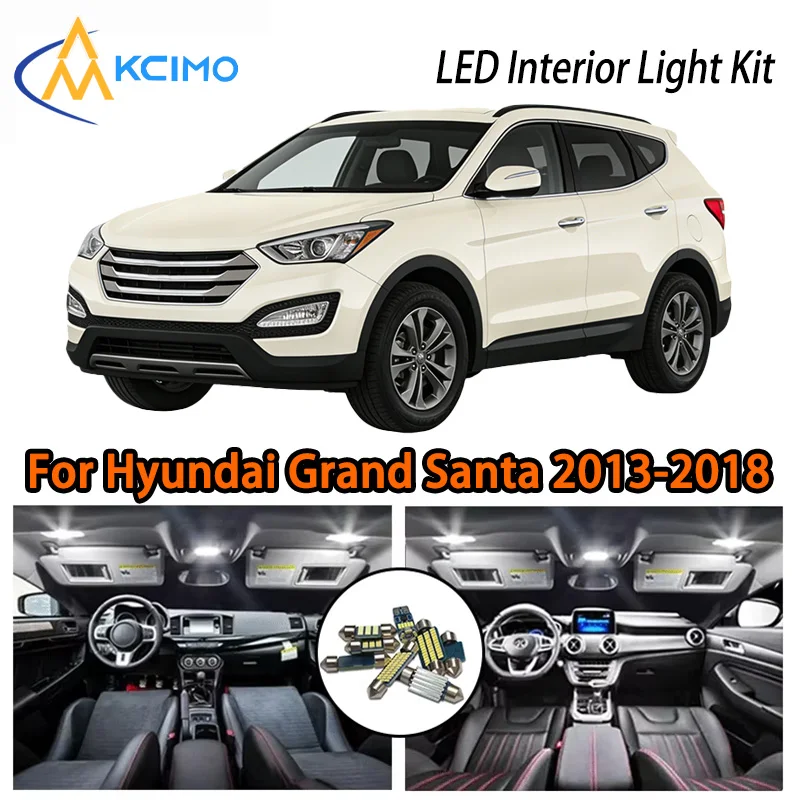 

KCIMO For Hyundai Grand Santa Fe Santafe XL Maxcruz 2013-2018 Premium LED Interior Kit - 2 Colors , Quick Installation