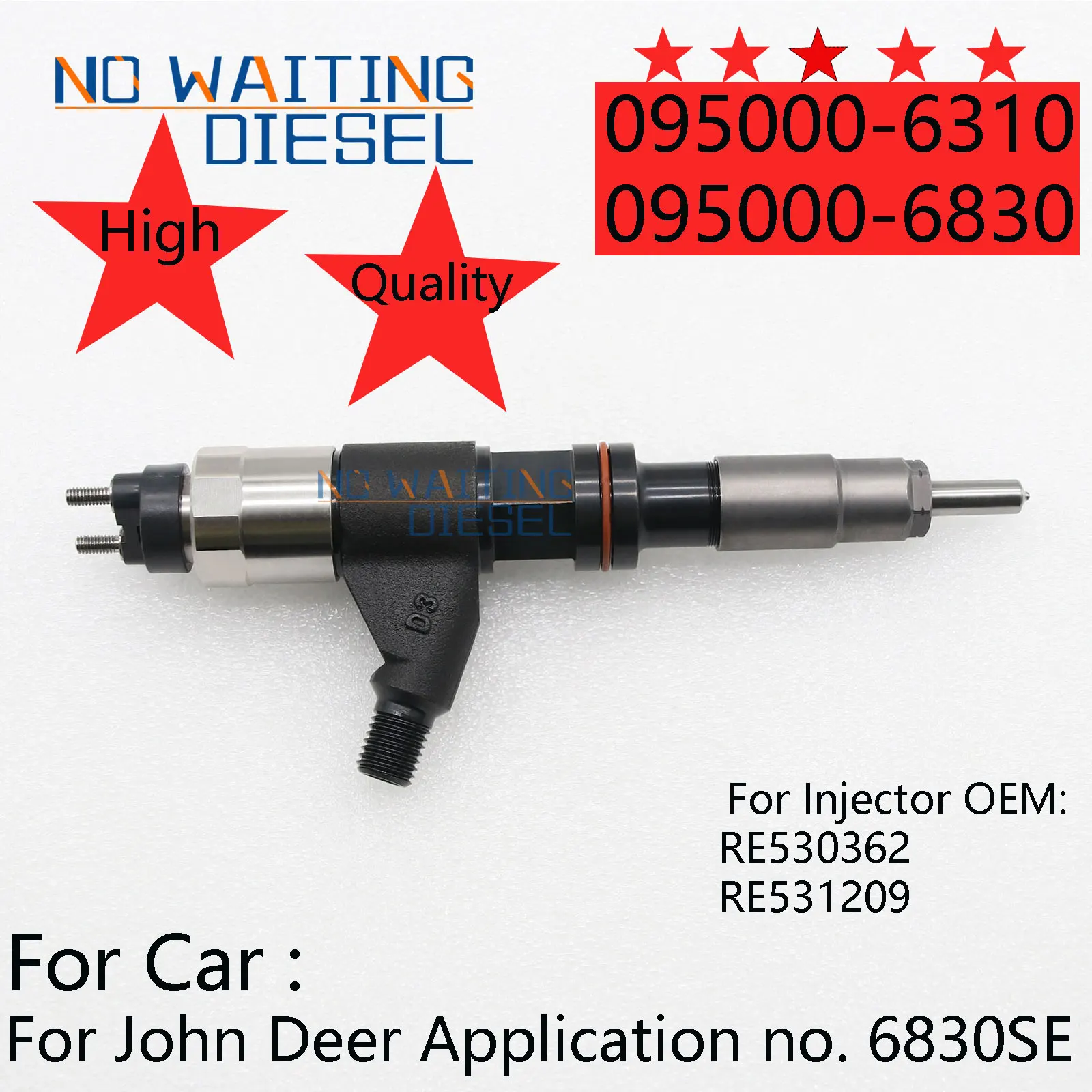 095000-6310 095000-6830 Fuel Injector Assembly RE530362 RE531209 For John Deer Application 095000 6310