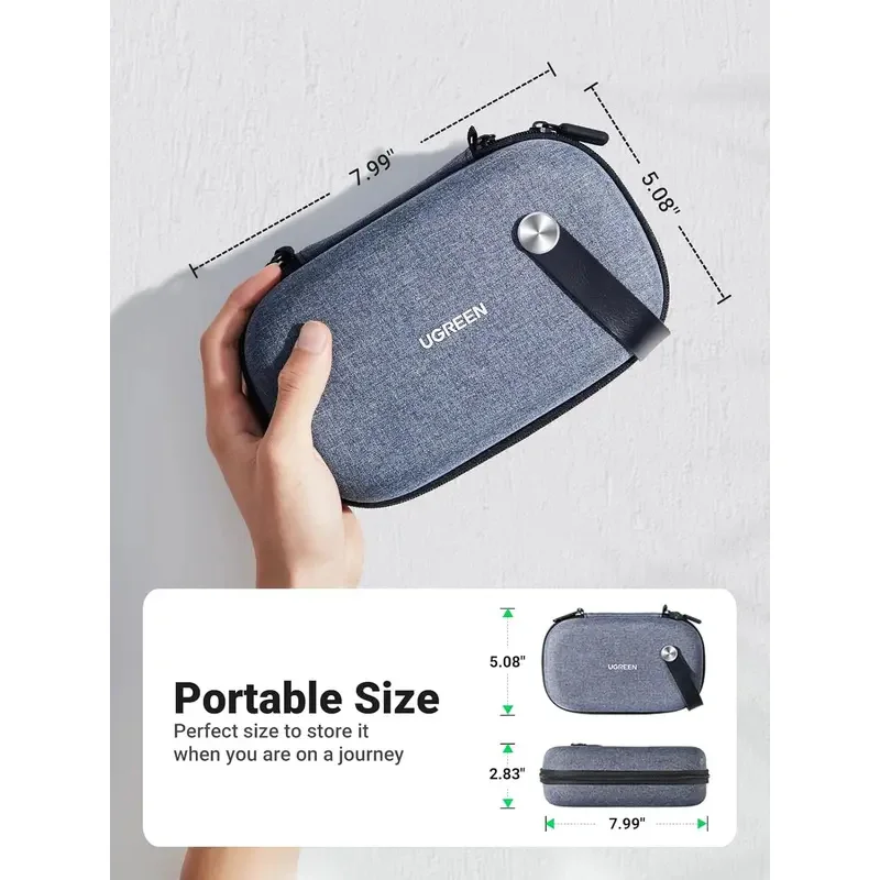 Original UGREEN Travel Accessories Bag Portable Cable Organizer Electronics Hard Case Small Gadget Pouch for Charger Earbuds