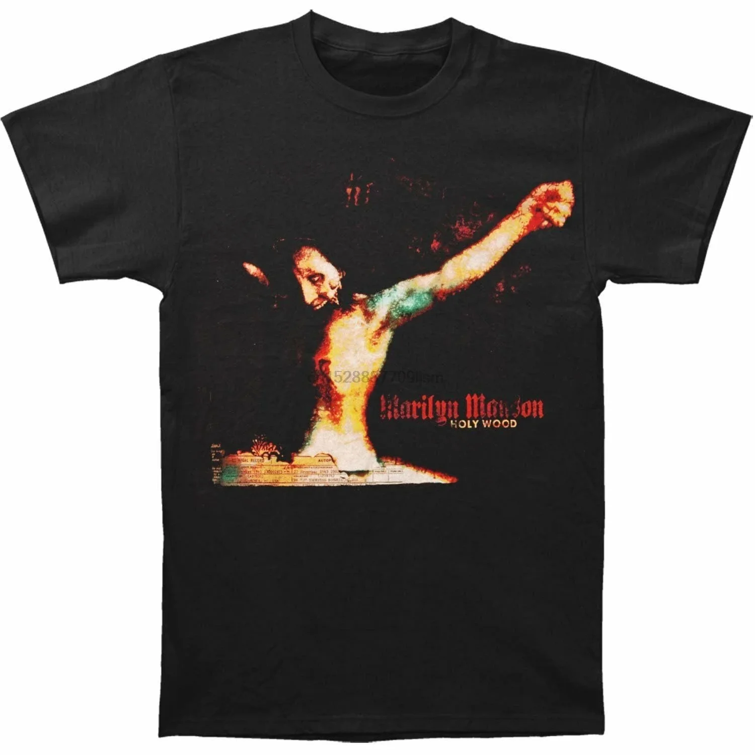 Camiseta con portada de álbum de madera auténtica MARILYN MANSON, S, M, L, XL, 2XL, nueva