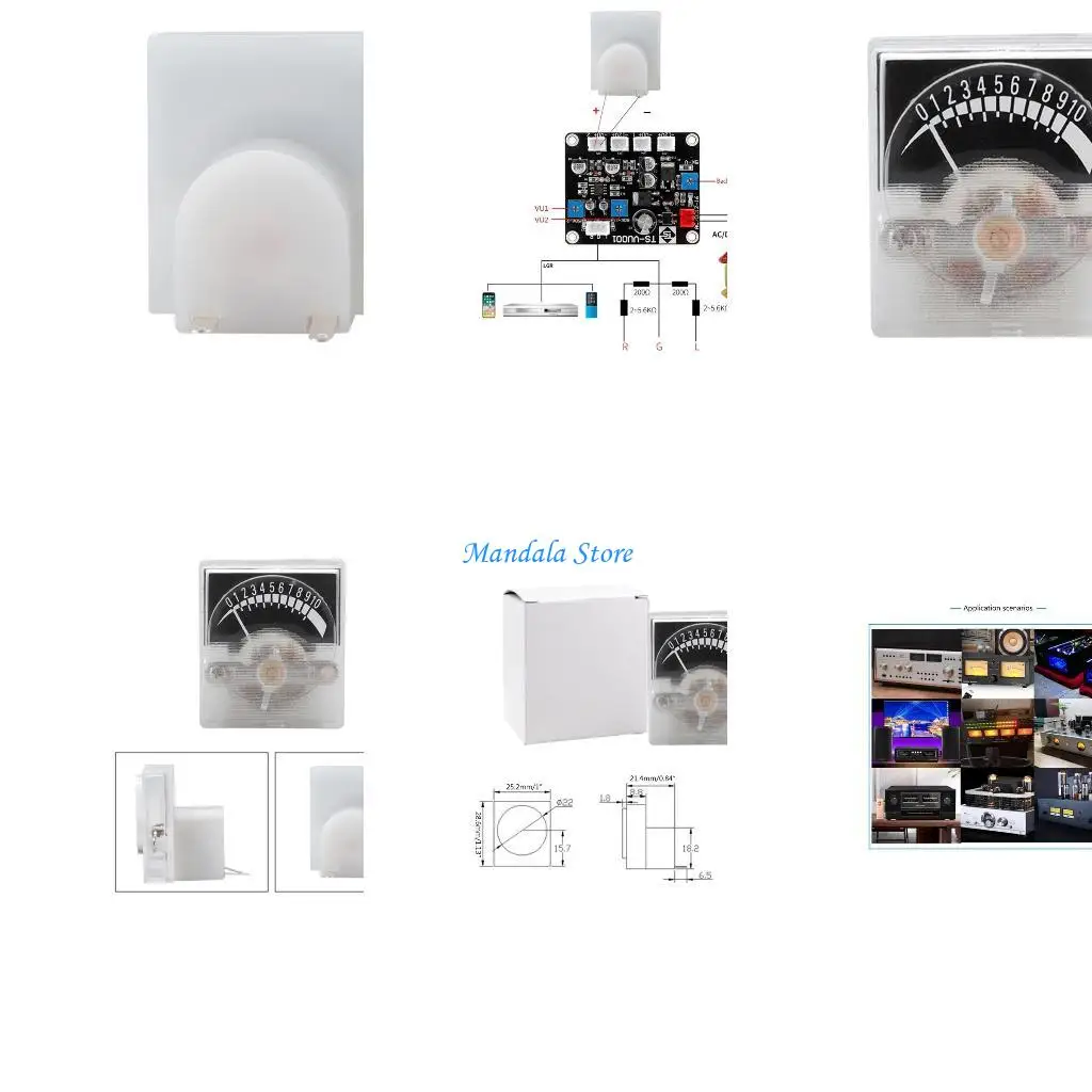 

U2JC Compact Level Header Testing Tool VU Meter Equipment Tool Level Header for DIY Quality Plastic