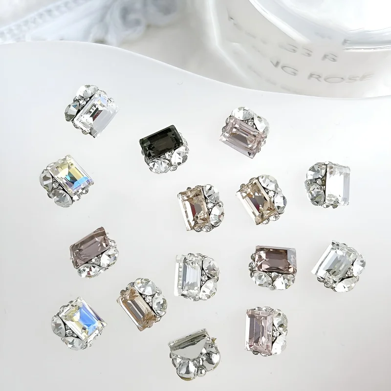 12 個ネイルアートラインストーンクリスタルアクリルダイヤモンド混合形状スパークル DIY ネイル高級マニキュアアクセサリー