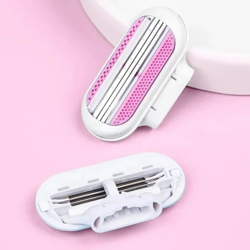Safety Razor Blades Women Beauty Bikini Hair Removal Shaving Blades Set Shaver 3-Layer Replacement Heads ﻿