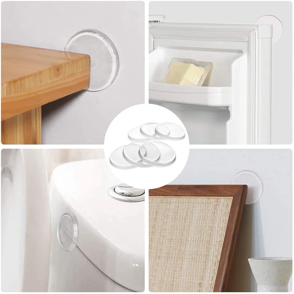 

6 Pcs Silicone Door Knob Pads Crash Mats Transparent H Protection Cushion Anti Collision Wall Guard Furniture Accessories