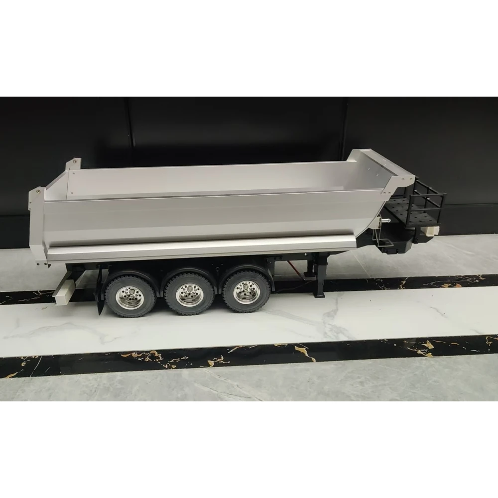 1/14 three-axle square full metal or semi-metal dump truck trailer for Tamiya RC trailer dump truck DIY