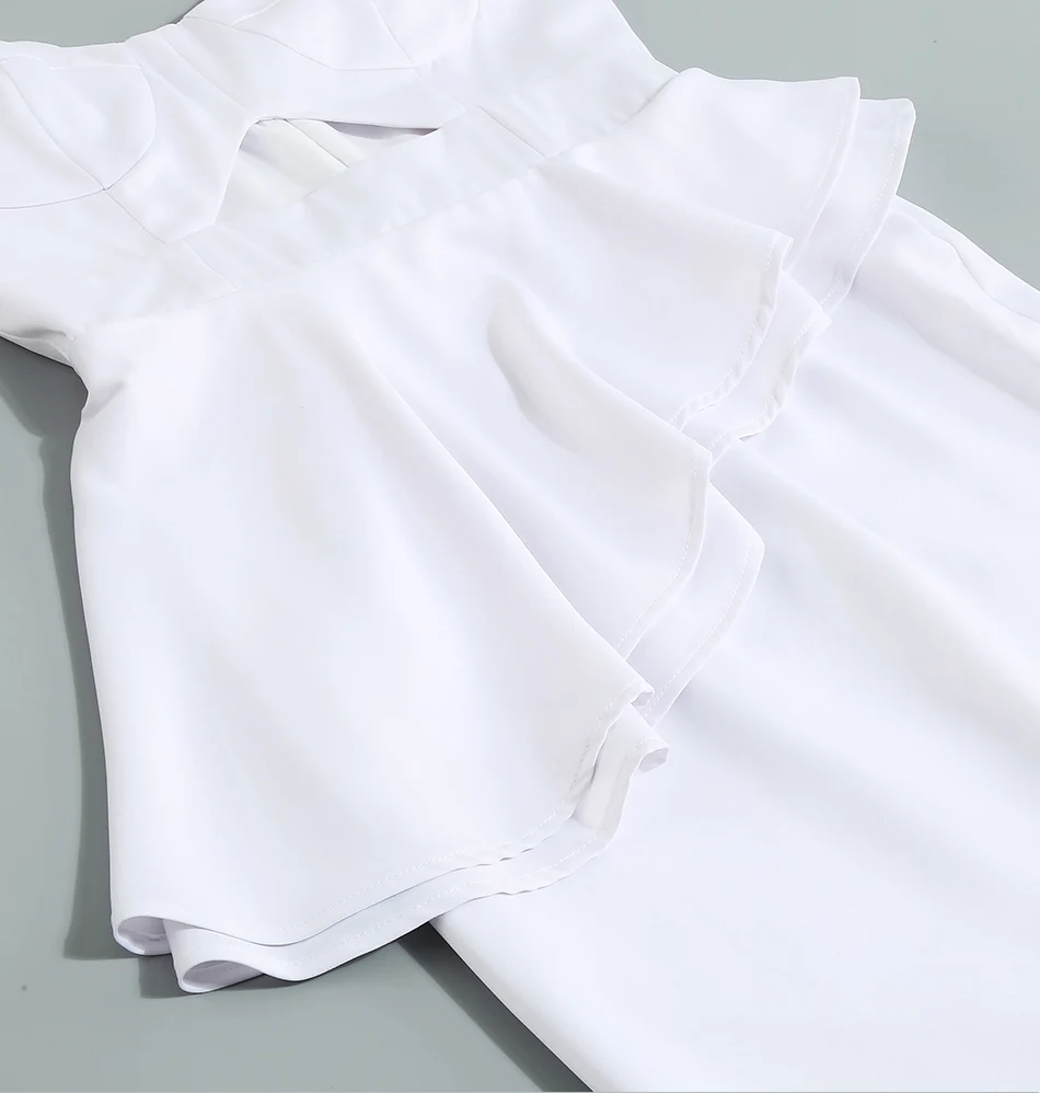 Robe blanche élégante à une épaule avec volants coquins, robe de soirée découpée sexy pour femmes