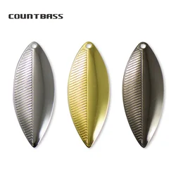 COUNTBASS 50PCS Size 3.5&4.5&5 Steel Wiilowleaf Spinner Blades Leaf Pattern Fishing Lure Parts Components
