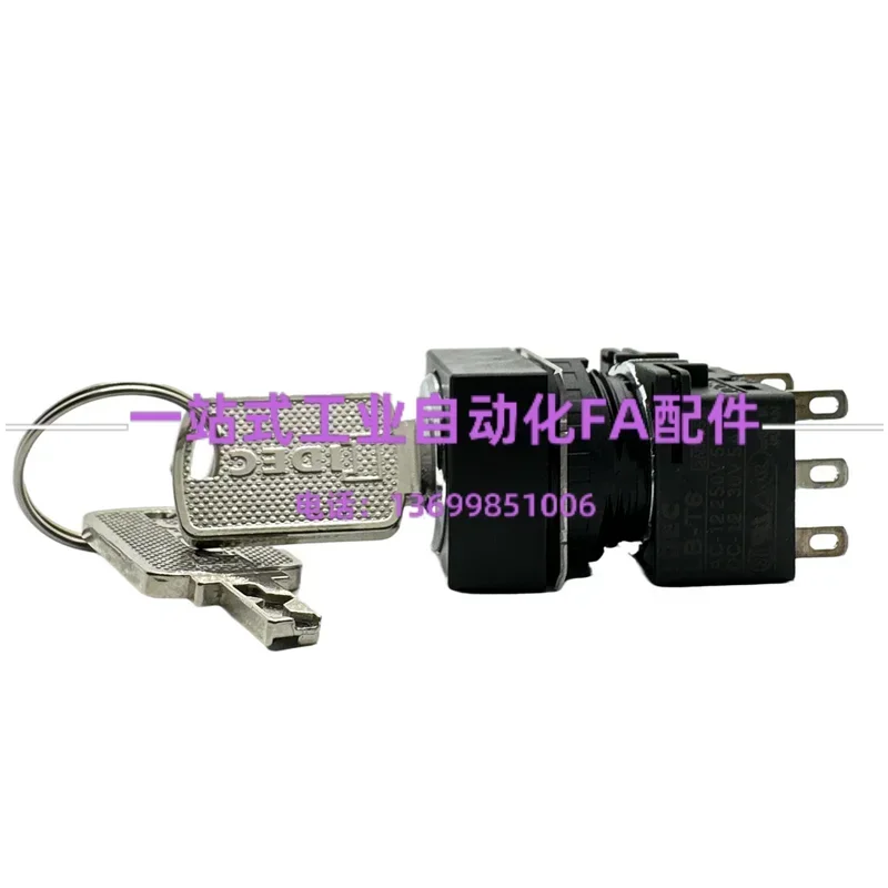 2026.4 Japanese IDEC Izumi LB-T6 Key Switch Three Position Single Side Reset LB2K-31ST6G Square 16MM Hole