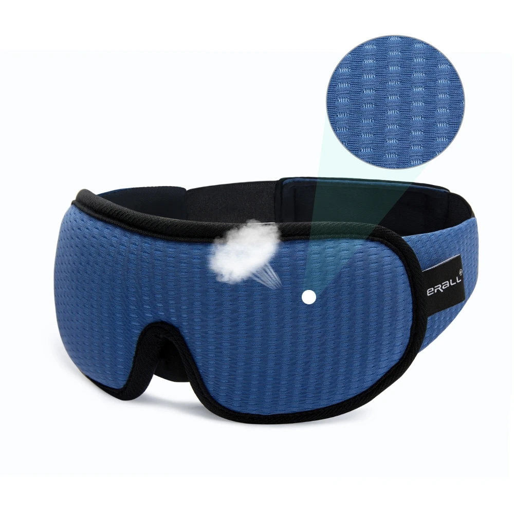 Blue 3D Sleeping Mask Block Out Light Soft Sleep Mask For Eyes Slaapmasker Eye Shade Blindfold Sleeping Aid Face Mask Eyepatch