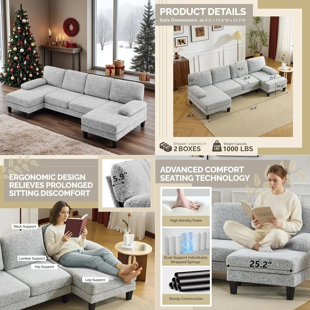 

Sofa Bed Sleeper Pull Out 2 in 1 Sectional Sleeper Sofa Couches with Storage,USB, Cup Holder,Pullout Sectional Couches for Apar