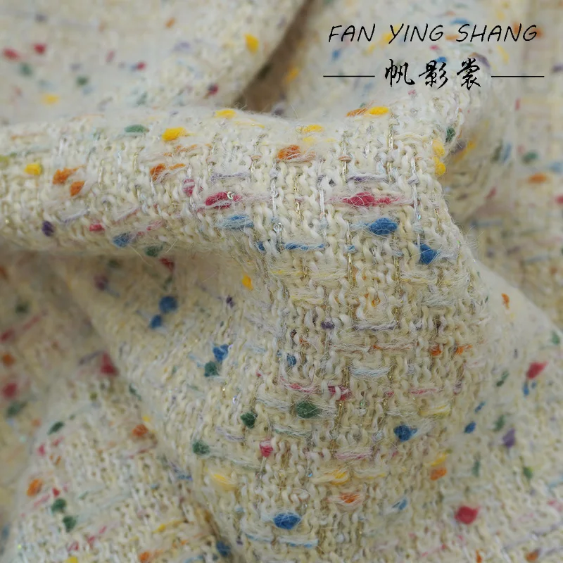 

Радужная детская забавная яркая шелковая шерстяная твидовая ткань для пальто Telas Costura Tissus Couture ткань для шитья Stoffe Tecido Diy