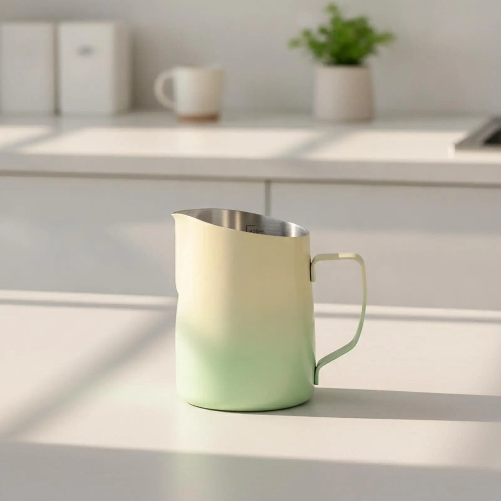 450ml Stainless Steel Coffee Pitcher with Precision Spout for Steaming Milk and Creating Elegant Latte Art Designs