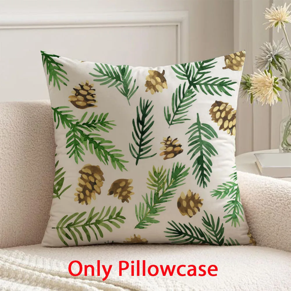 

happy new year Pillow cover winter decorative 45x45 cushions cover for green Christmas pillow case for Xmas gift for family