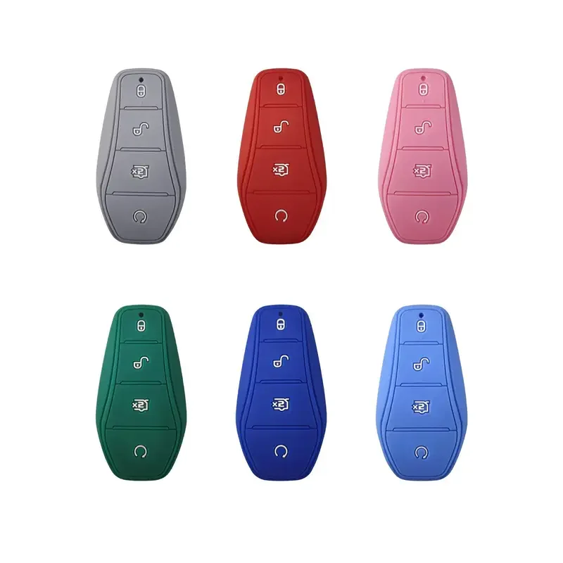 

Fashion new silicone car key case protect cover 4 button for BYD Qin plusdmi Atto 3 Han EV dolphin durable car accessories