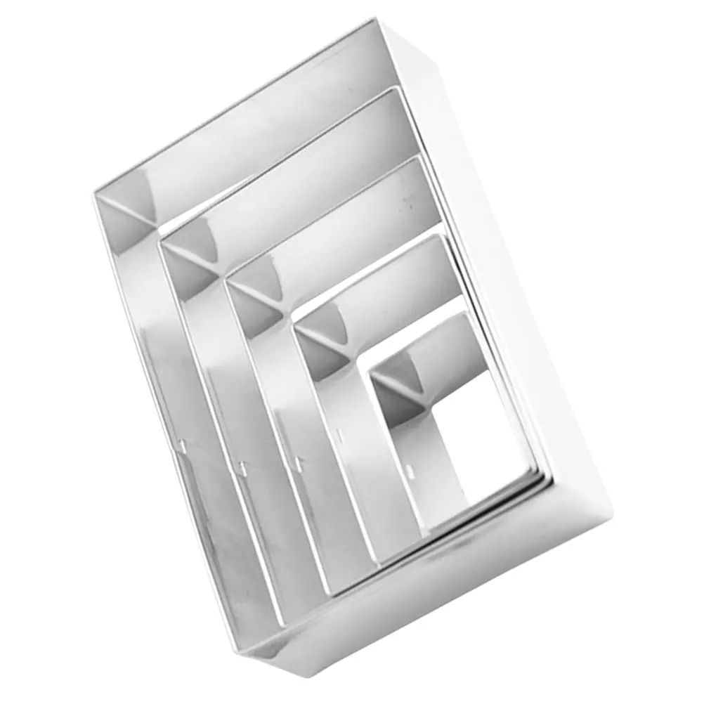 

5Pcs Stainless Steel Rectangle Cookie Cutter Set Baking Tools Cookie Mold Pastry Cutter Biscuits Fondant Cake Ring