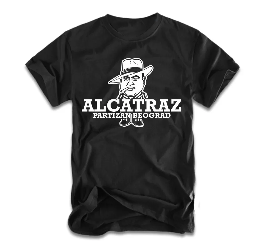 Fashion New Top Tees Tshirts Alcatraz T-Shirt Ultras Partizan Belgrade Beograd Grobari Summer Men Clothing