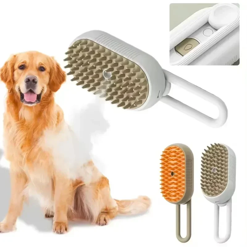 

Cat Steam Brush Electric Spray Water Spray Kitten Pet Comb Soft Silicone Depilation Cats Bath Hair Brush Grooming Supplies