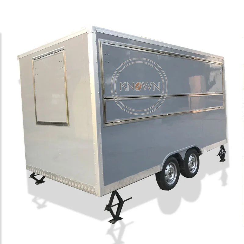 4m Outdoor Concession Food Cart Trailer Coffee Vending Dual Axis Street Kiosk BBQ Hot Dog Carts for Sale