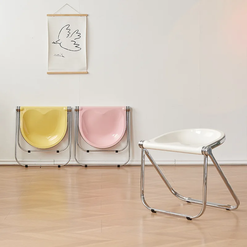 #Acrylic folding stool, folding dining chair, dining room folding stool, photography crystal chair