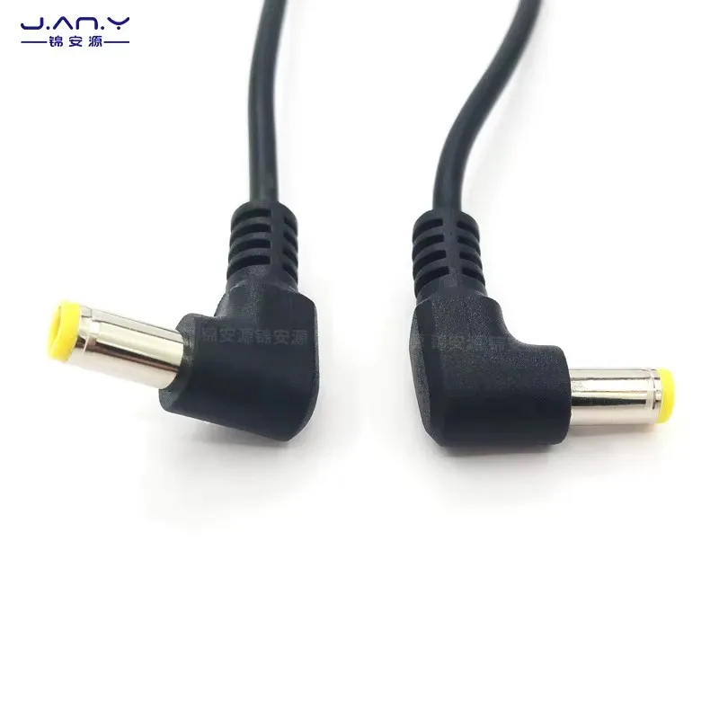 كابل طاقة ذكر واحد dc5.5*2.1/2.5 مللي متر مع زاوية قائمة 90 درجة ثورة الكوع أنثى شريط ضبط كابل شحن الشوكة
