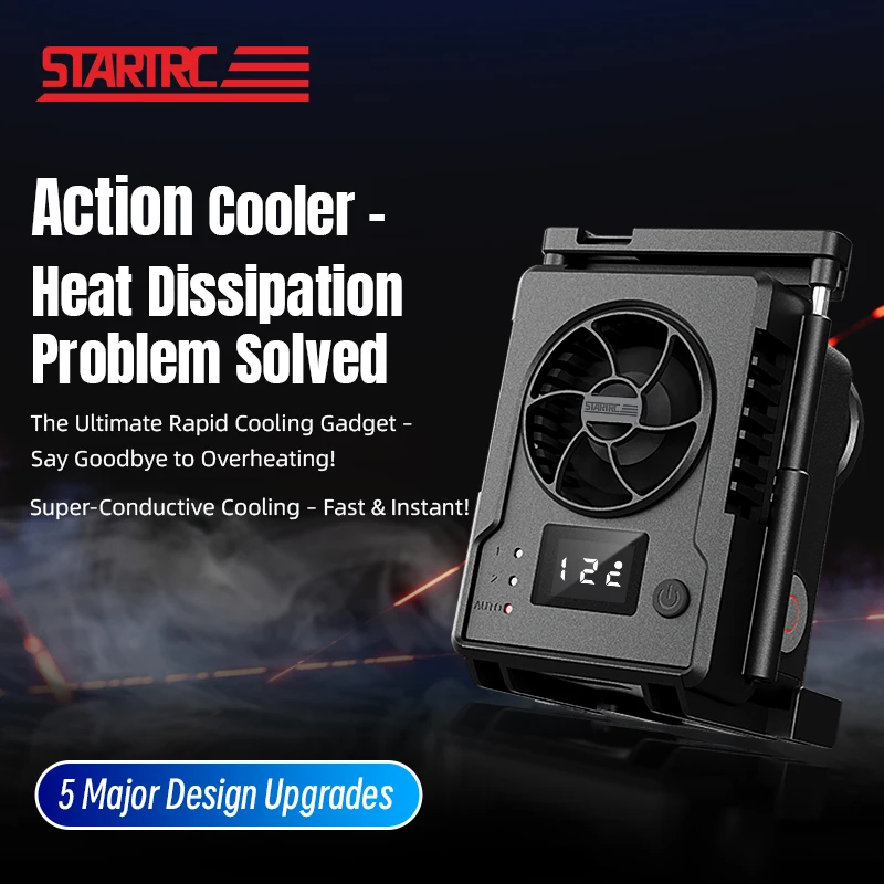 Kühlradiator für DJI Osmo Action 5 Pro/Action 4/3 Kamera-Zubehör, Ice Core Kühlventilator, 3-Gang-Einstellung mit Cold Shoe – Detail 2