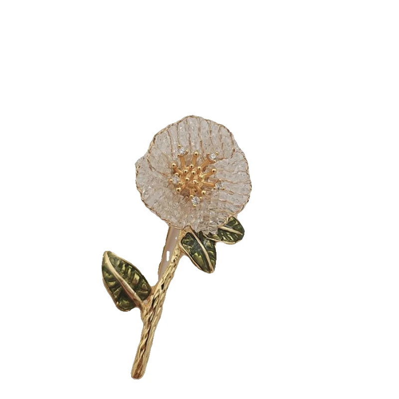 

Romantic Camellia Brooch Light Versatile Jacket Sweater Corsage Accessory Pin