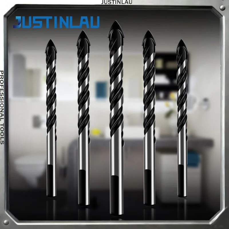 

Сверло JUSTINLAU 1 шт. для керамической плитки и стекла, черное, треугольное, многофункциональное, из сплава, 6 мм, 8 мм, 10 мм