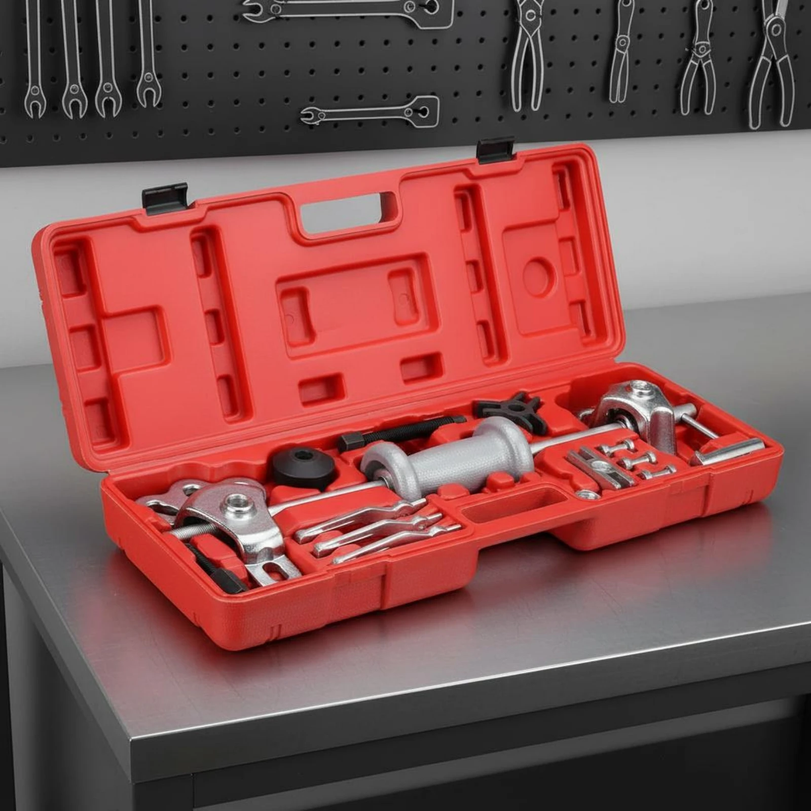 Rear Wheel Hub Puller Easy to Use Slide Hammer Puller Wheel Hub Bearing Remover Carry Case Auto Repair Tool for Garage
