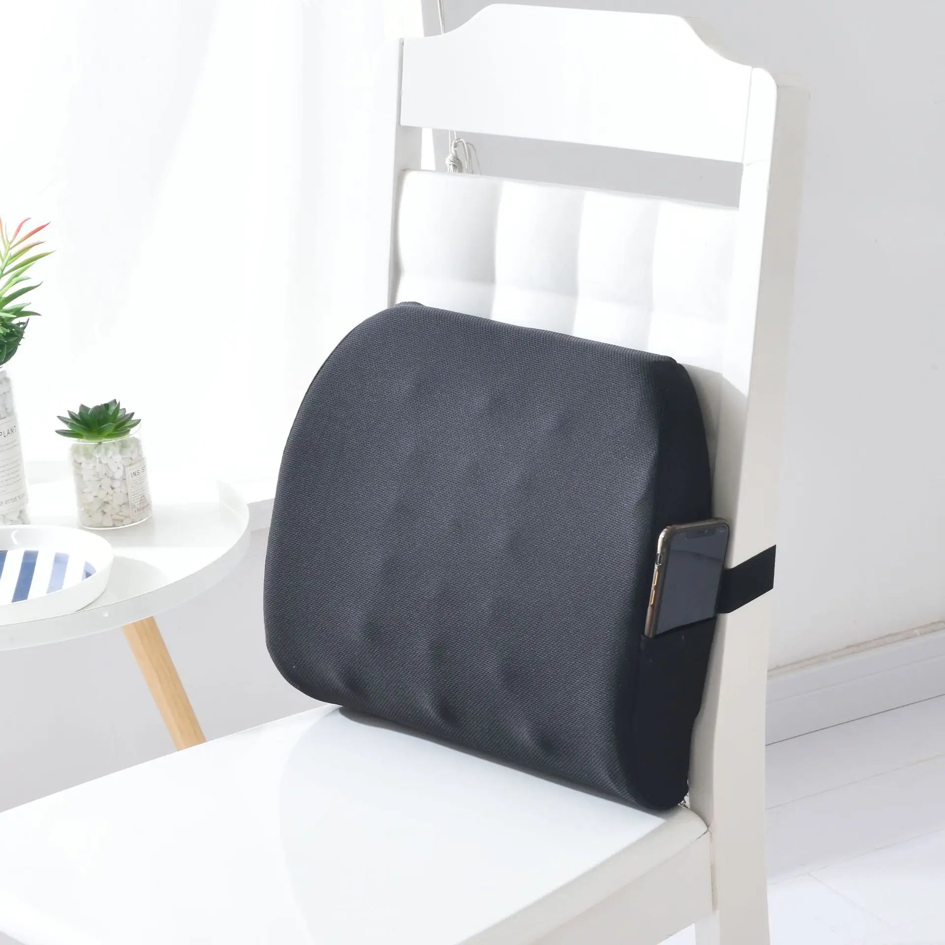 Lumbar Support Pillow for Chair to Assist with Back Support with Removable Washable Cover to Ease Lower Back Pain 35 x 32 x 5 cm