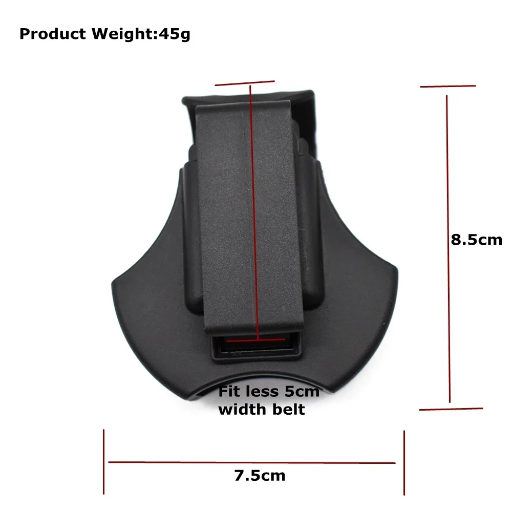 Funda con soporte para esposas de policía, tapa abierta, compatible con esposas estándar, funda para grilletes, herramienta, llave, riñonera para cinturón de 5,5 cm, 1 Uds.