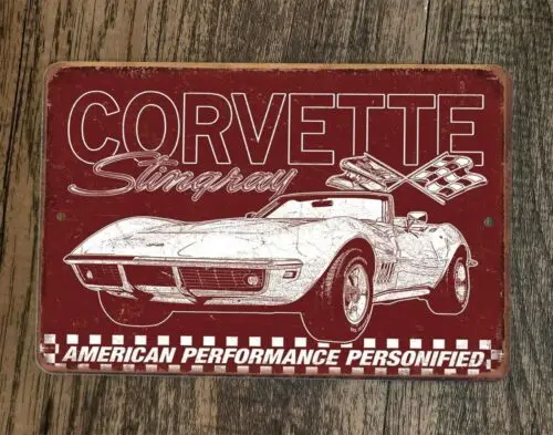 1 pcs,Corvette Stingray Performance Chevy 8x12 Metal Wall Garage Sign Poster