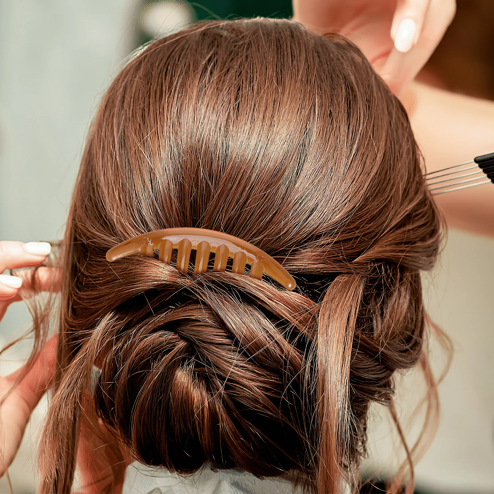 

10 шт. расчески в форме полумесяца, акриловые расчески с боковой вставкой для женщин, инструмент для ежедневного использования, смешанный набор инструментов для укладки