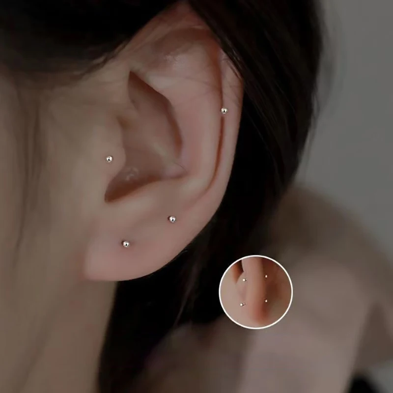 1Pair Fashion Trendy Mini Zircon Stud Earrings For Women Girls Daily Geometry Small Earrings Ear Bone Nail Jewelry Accessories image 3