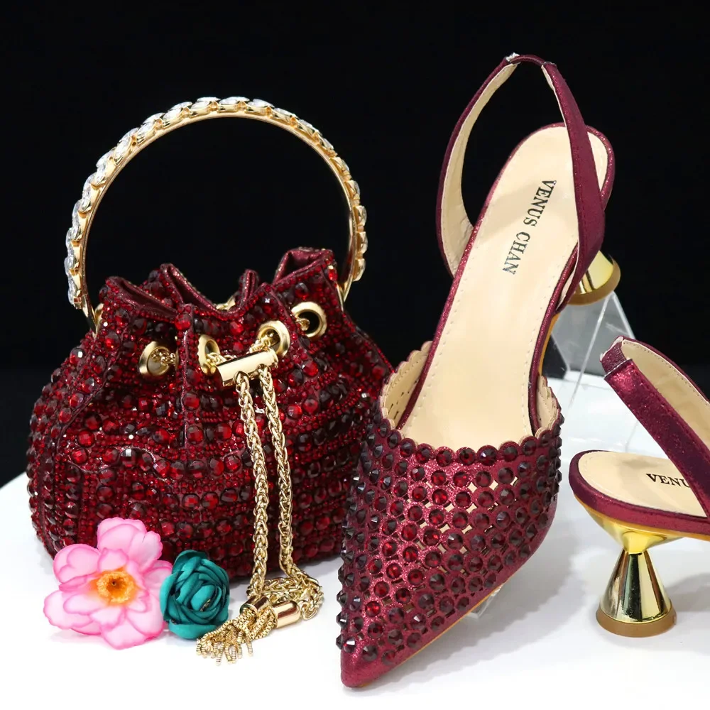 Venus Chan Women's Pointed-Toe Pumps Wine 4
