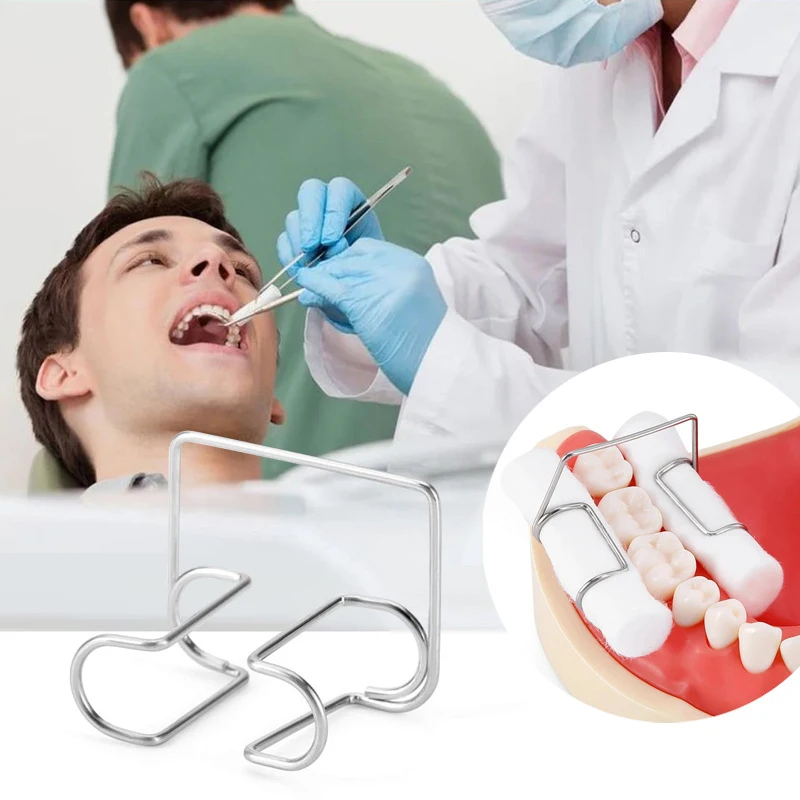 4개/박스 치과 교정용 면봉 클립 교정용 스테인리스 멸균 면봉 홀더 치과 격리 도구